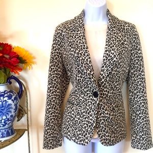 Leopard Print Stretch Blazer
